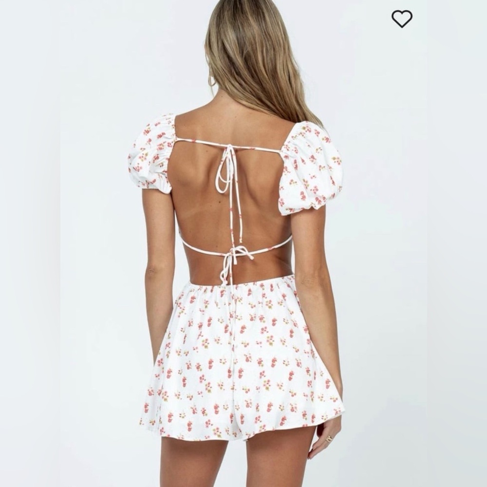 Princess Polly Kade Romper White Floral Size Small